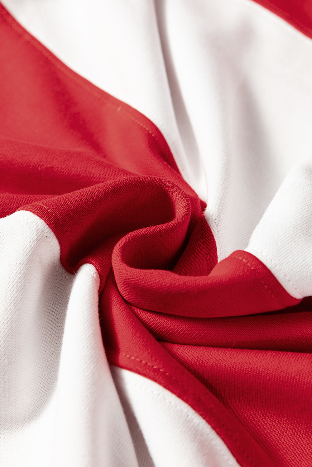 Fiery Red Colorblock Drop Shoulder Baggy Sweatshirt - Image 8