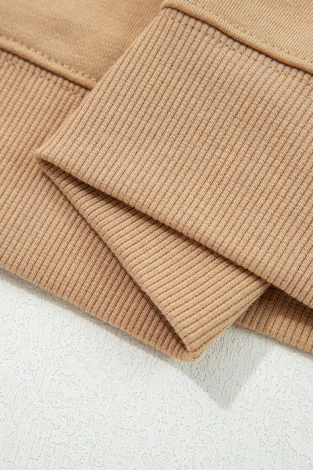 Light French Beige Varsity Striped Detail Drop Shoulder Oversized Sweatshirt - Image 7