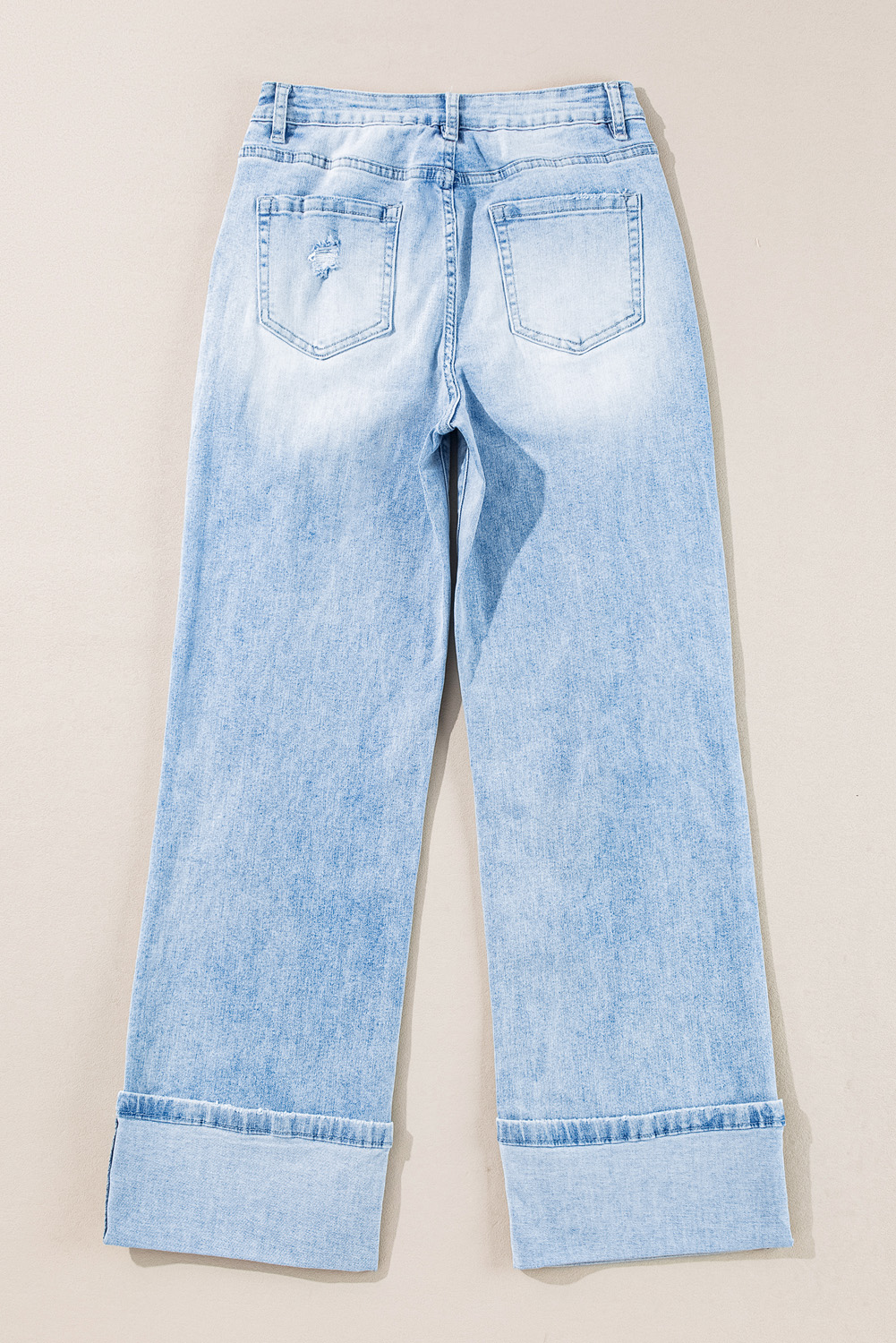 Beau Blue Light Wash Distressed Straight Jeans - Image 5