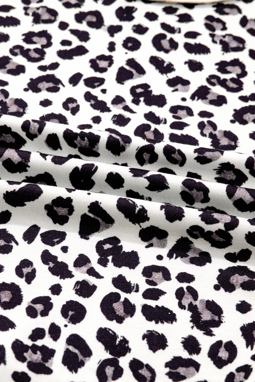 Gray Leopard Color Block Patchwork Reverse Stitch Plus Size Baggy Pullover - Image 8