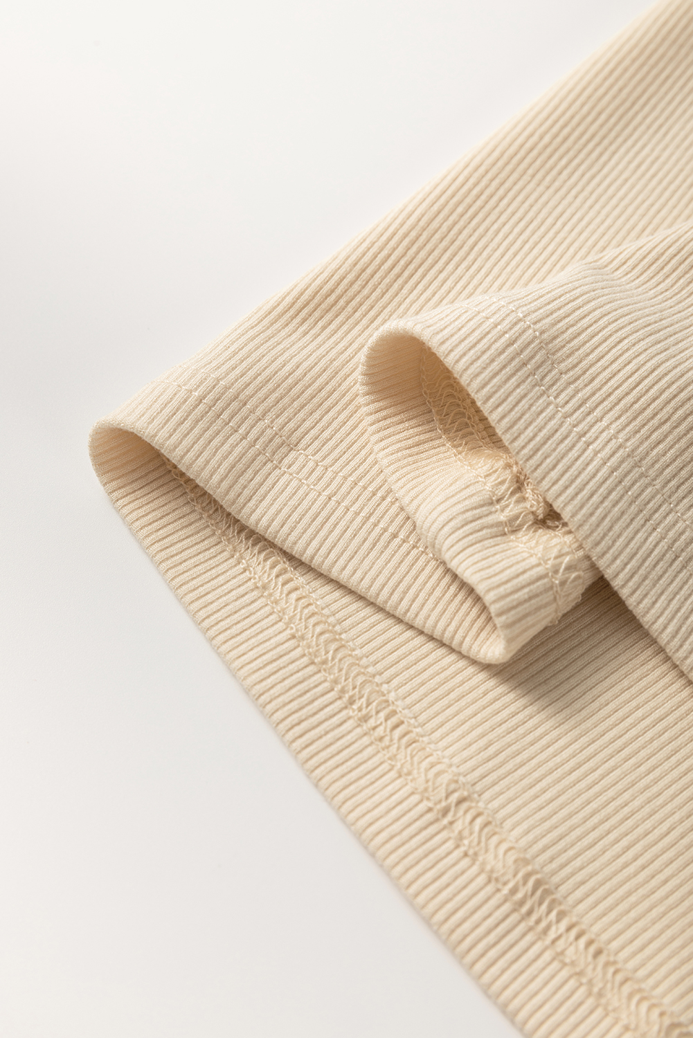 Beige Floral Lace Patchwork Long Sleeve High Neck Slim Top - Image 8