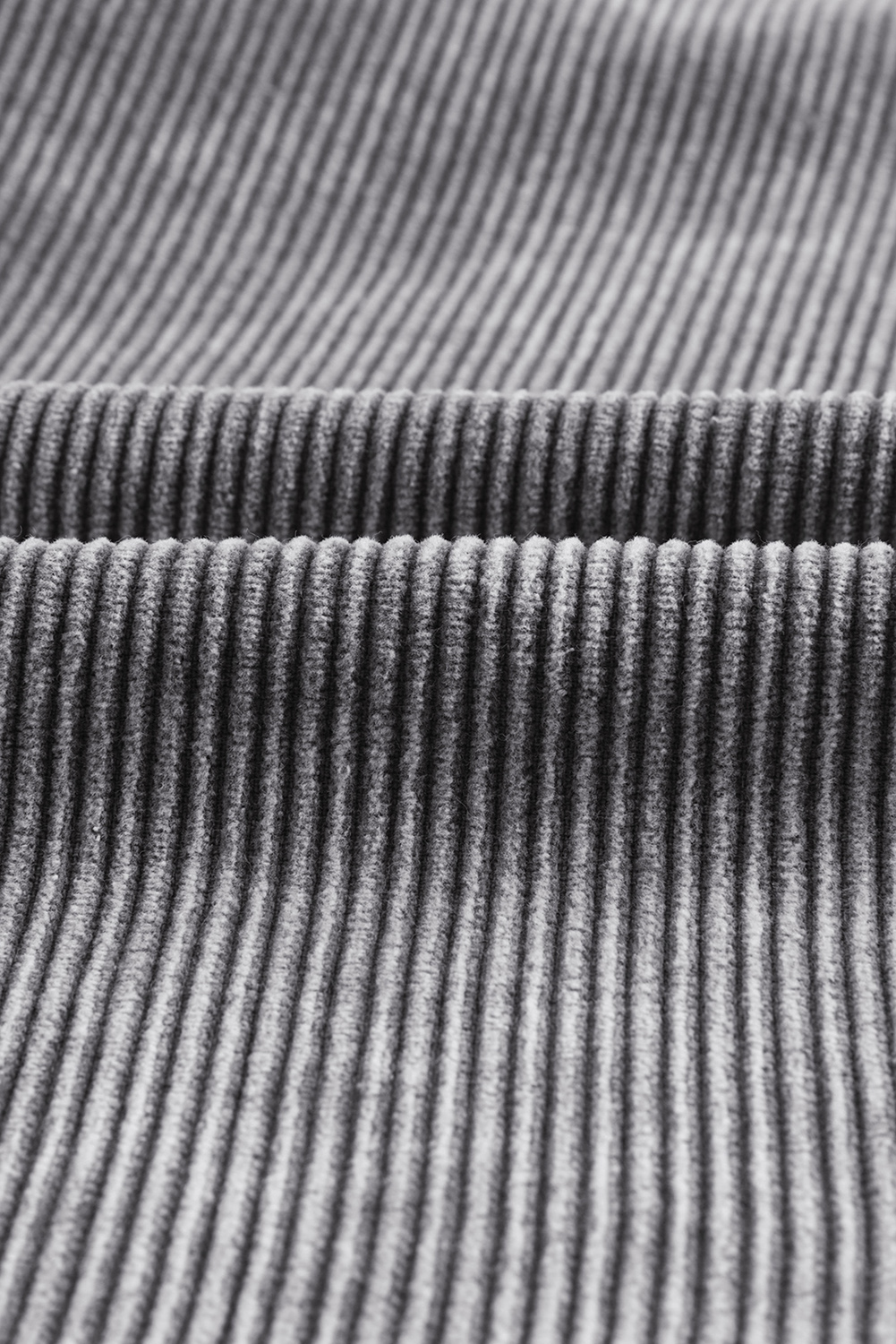 Gray Color Block Button Down Hooded Corduroy Jacket - Image 7