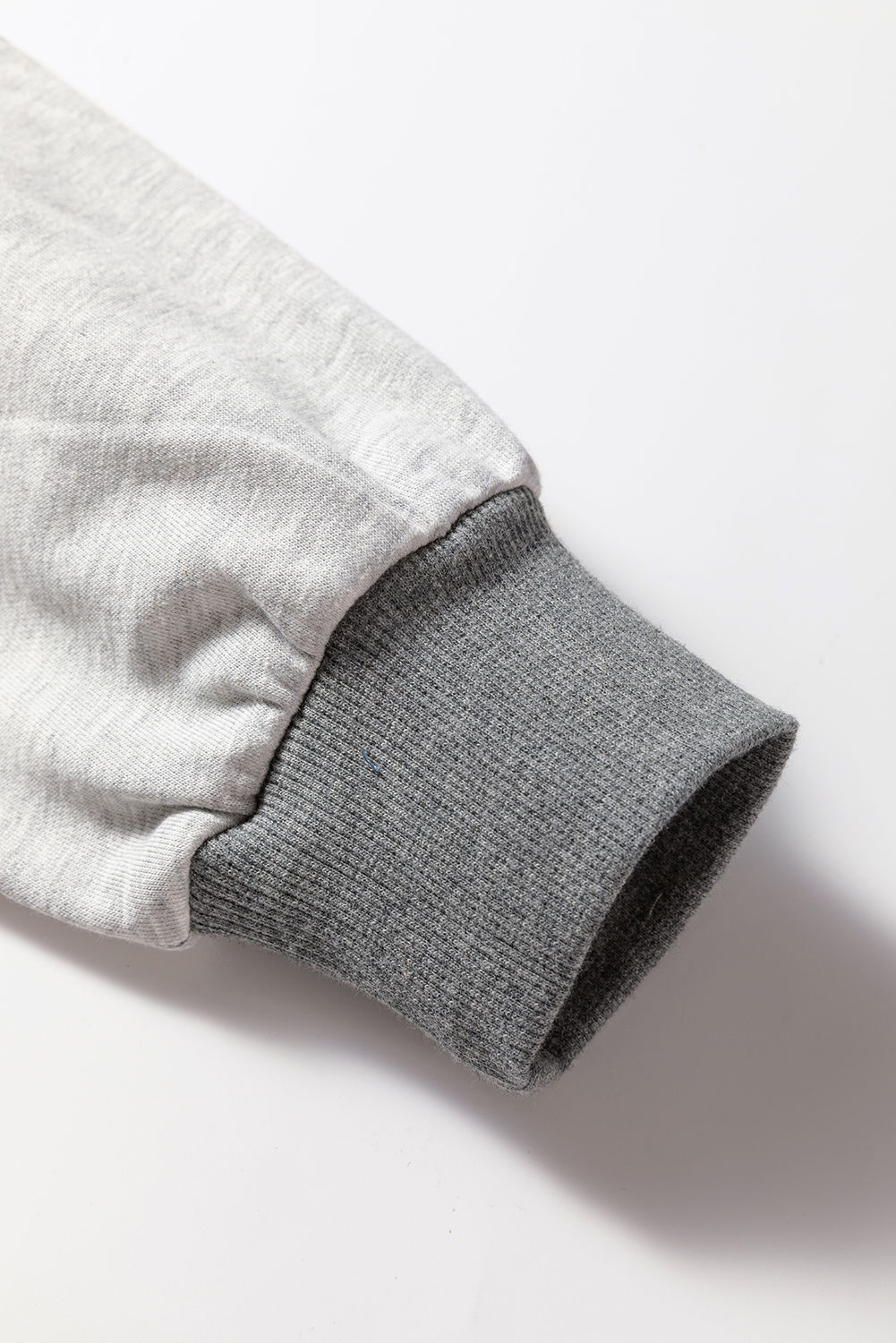 Dark Grey LOVE Graphic Exposed Seam Patchwork Uneven Hem Chic Sweatshirt - Image 5