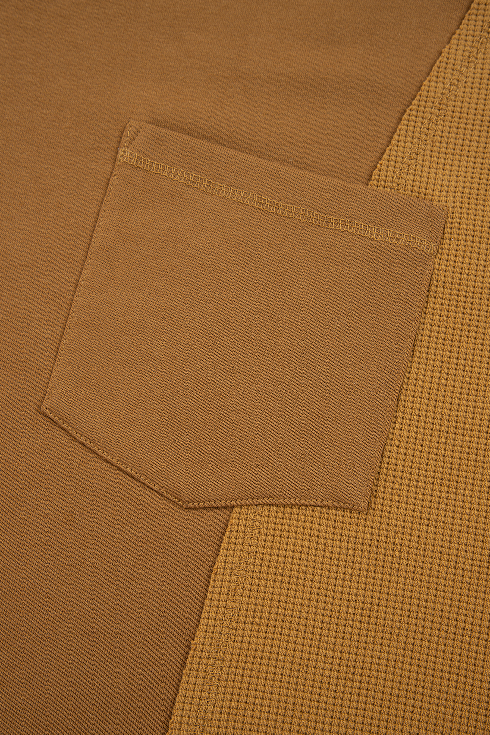 Multicolor Oversized Mixed Textured Split Neck High Low Patchwork Sweatshirt - Image 7