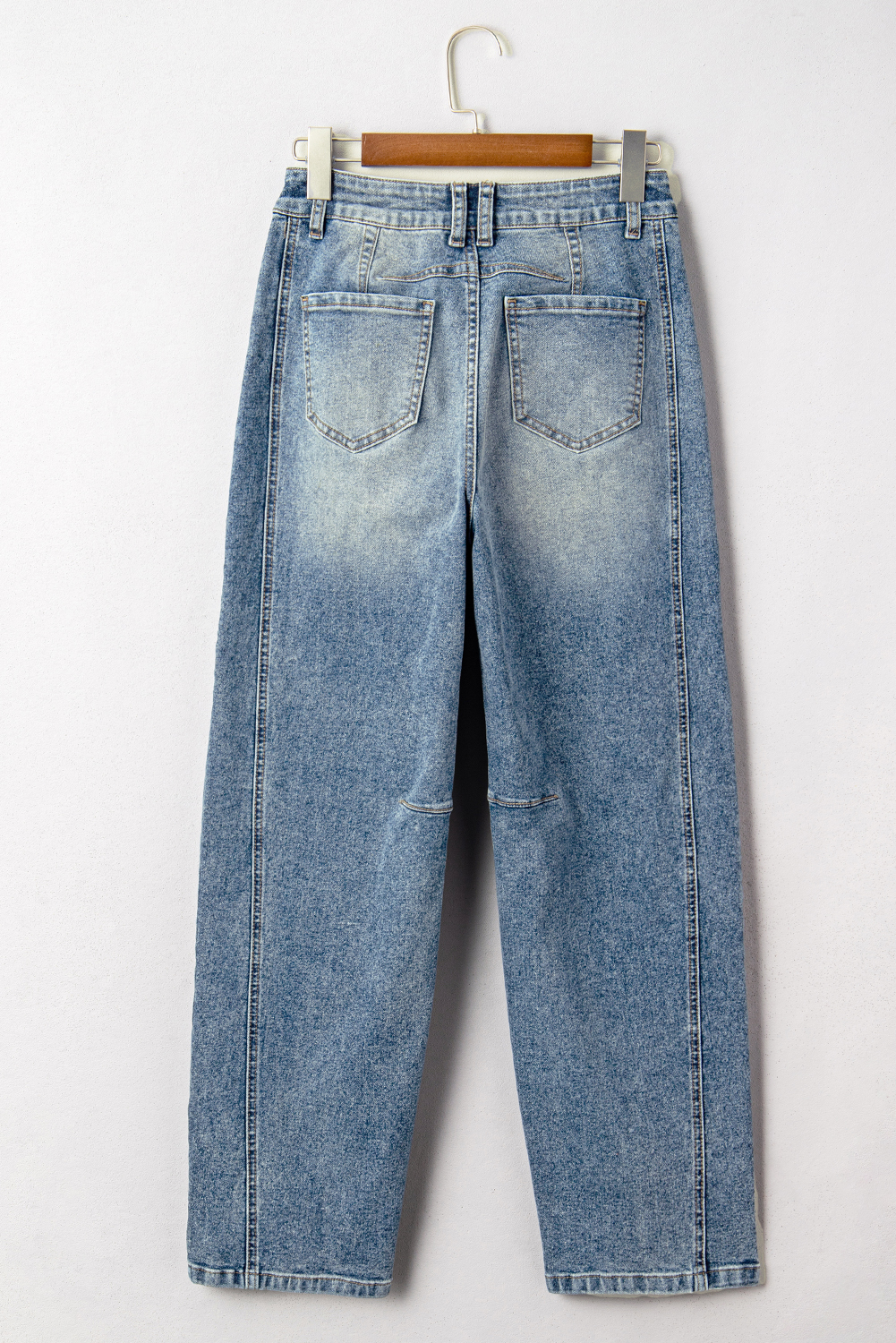 Dusk Blue Vintage Washed Seam Detail Shift Jeans - Image 5