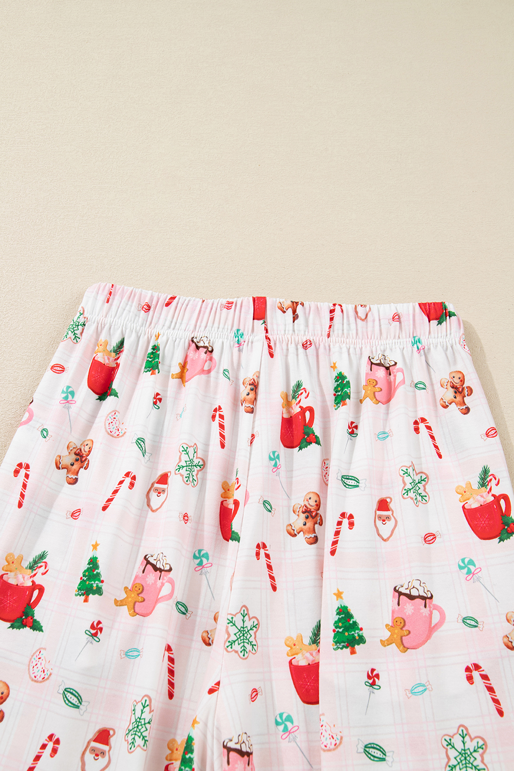 Pink Christmas Spirit Cute Holiday Print Short Sleeve Shirt and Pants 2pcs Pajama Set - Image 7