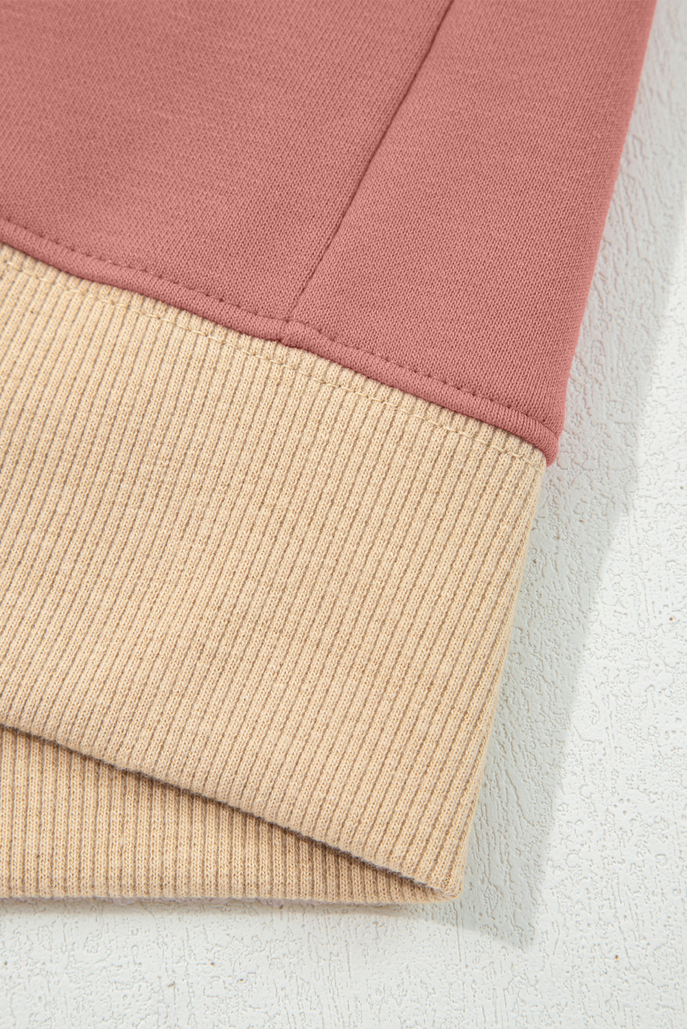 Rose Pink Contrast Star Patchwork Exposed Seam Uneven Hem Drop Shoulder Sweatshirt - Image 6