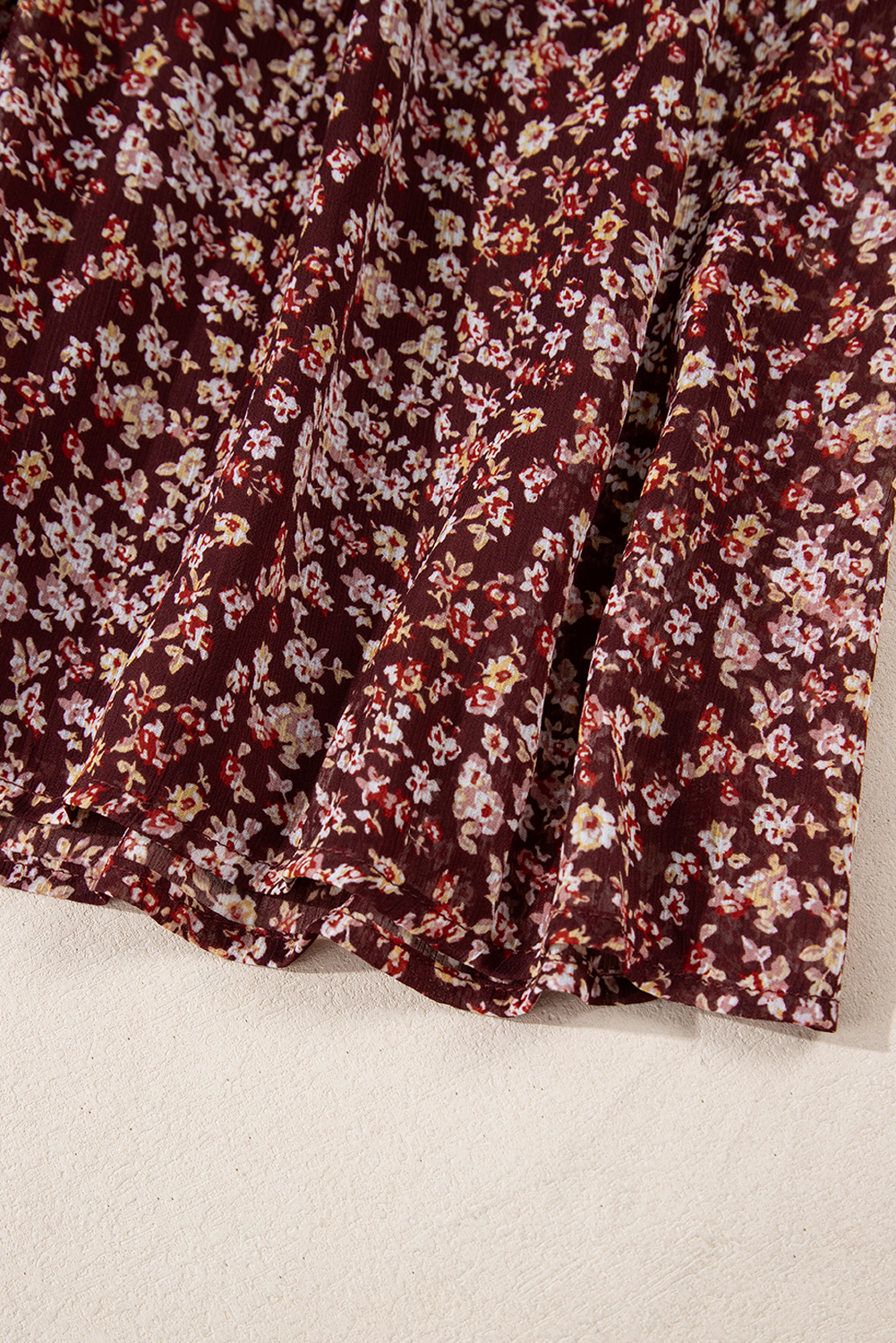 Red Floral Print Sweetheart Neck Shirred Back Mini Dress - Image 8