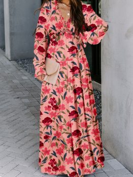 Wild Lotus Ruffle Tiered Maxi Dress