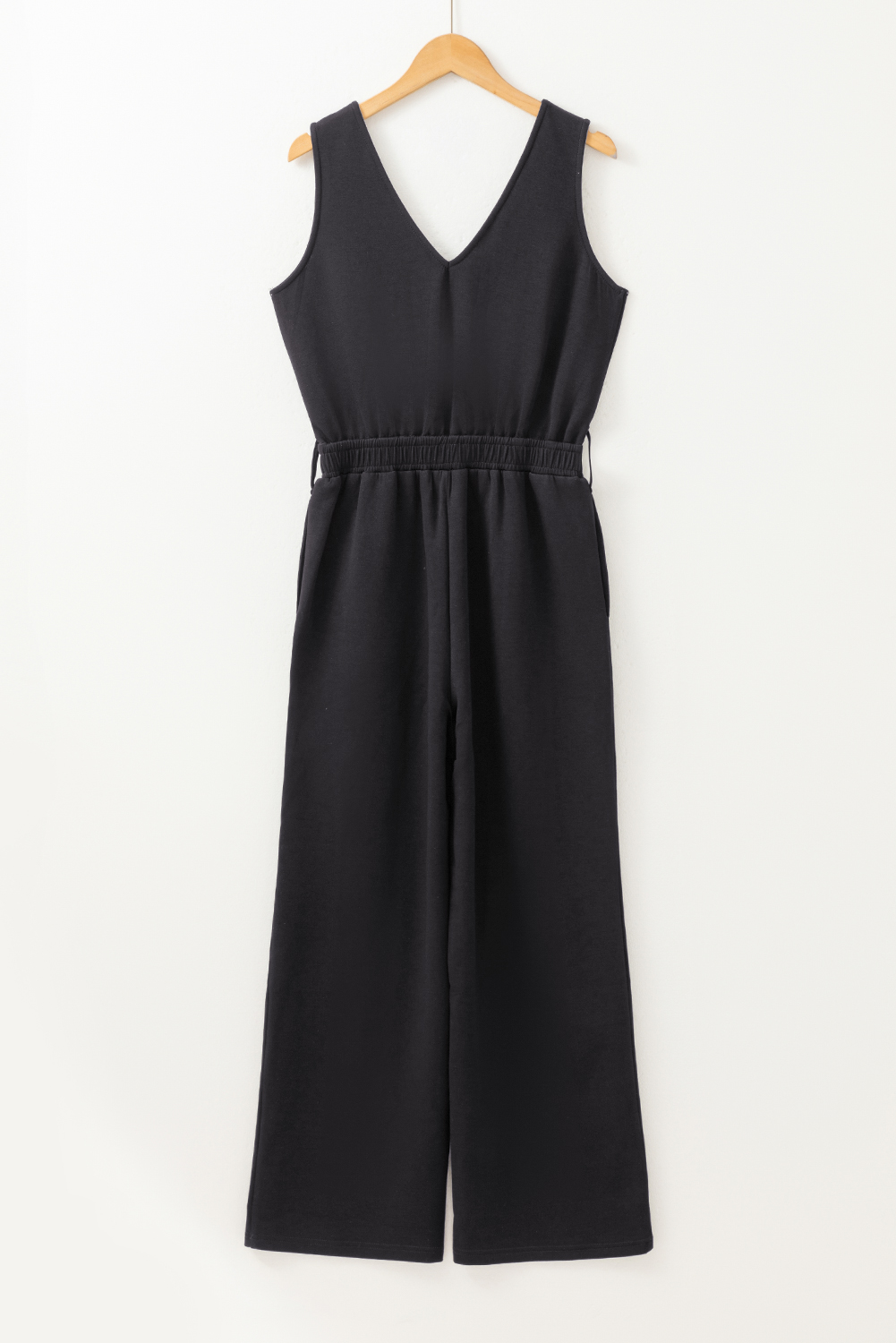 Black Wrap V Neck Sleeveless High Waist Jumpsuit - Image 8