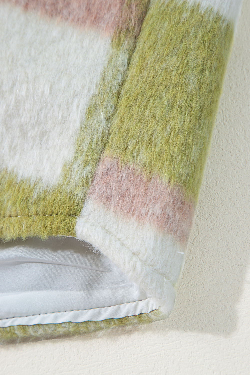 Sage Green Plaid Print Buttoned Flap Pockets Baggy Shacket - Image 8