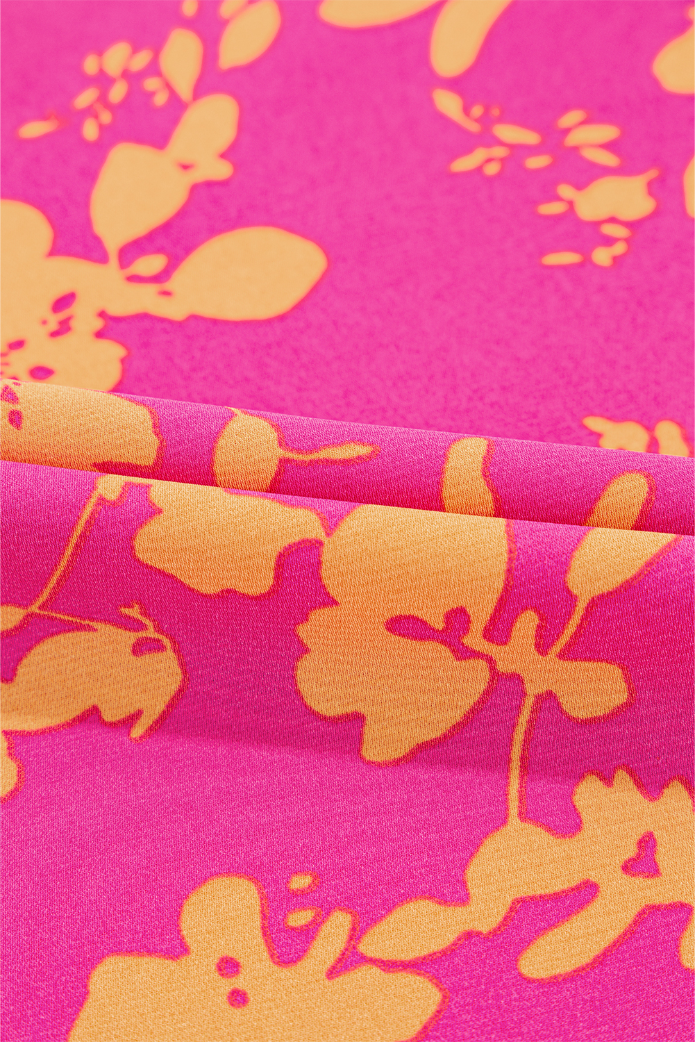 Pink Floral Print Drawstring Tunic Flowy Short Dress - Image 7