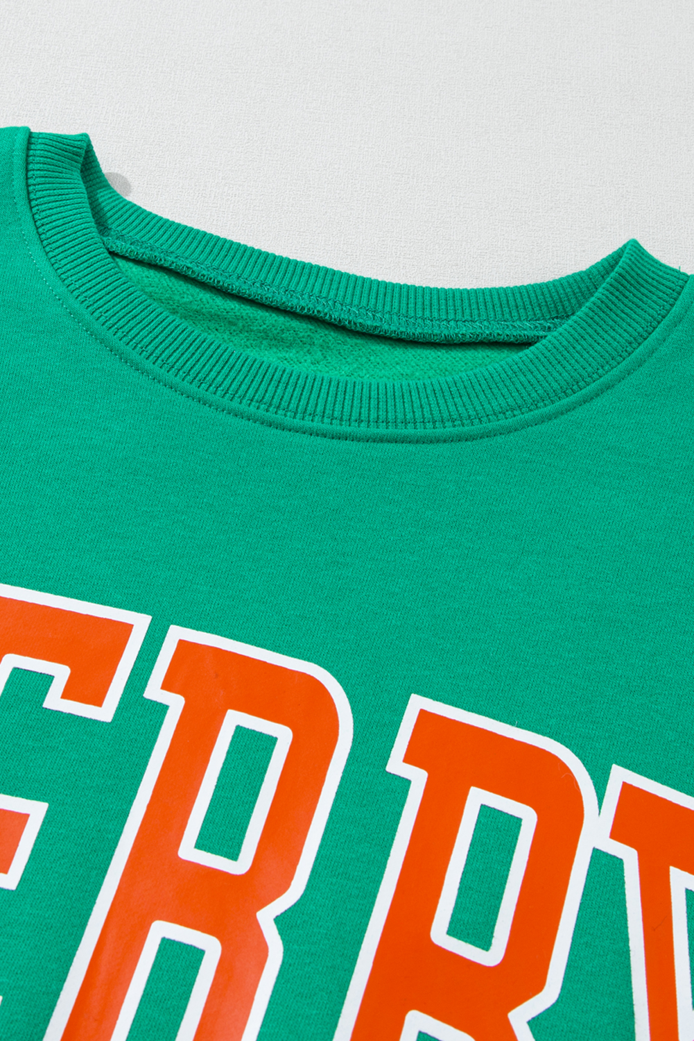 Bright Green MERRY Graphic Pullover Sweatshirt - Image 4