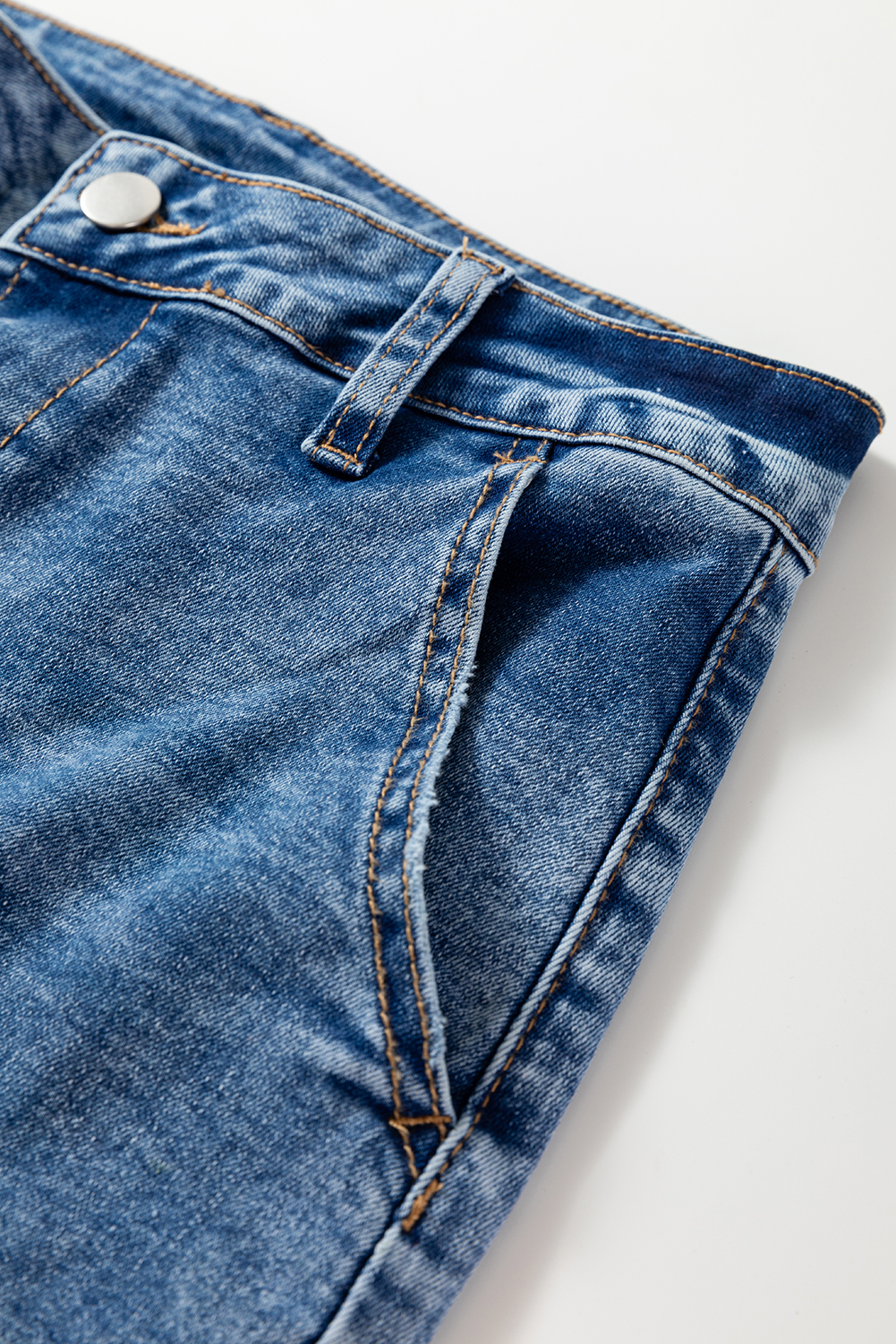 Dusk Blue Seam Detail Ankle Length Cropped BarrelJeans - Image 7