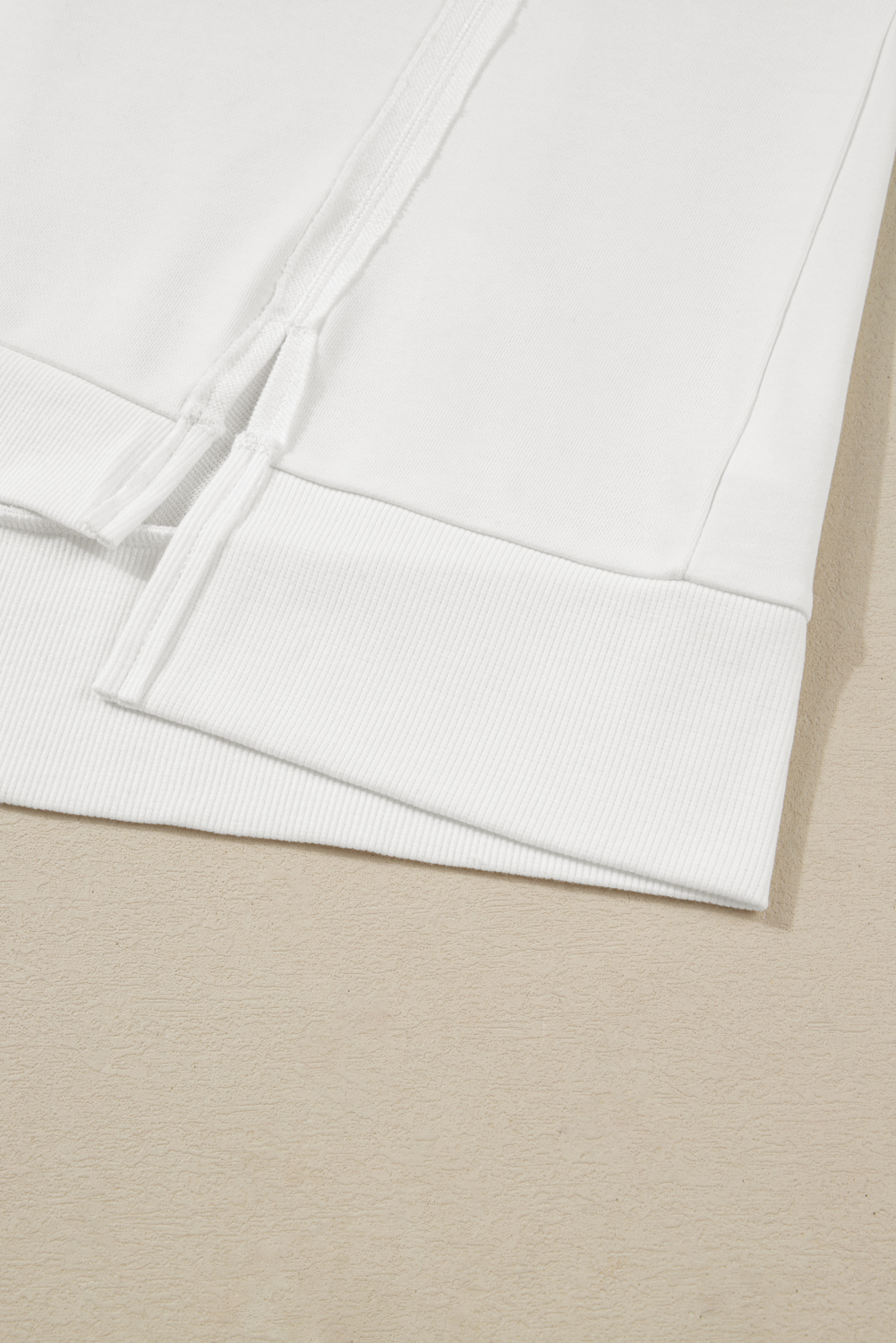 White Plus Size Exposed Seam Detail Contrast Dot Floral Patchwork Sleeve Sweatshirt - Image 7