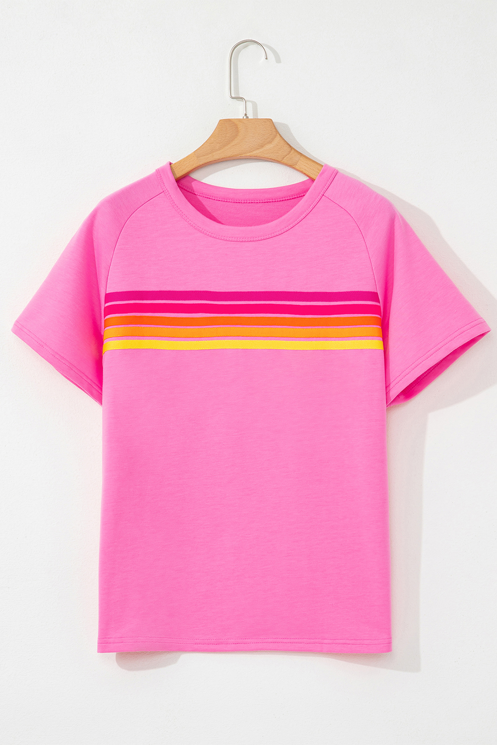 Bonbon Striped Patch Front Casual Tee - Image 3
