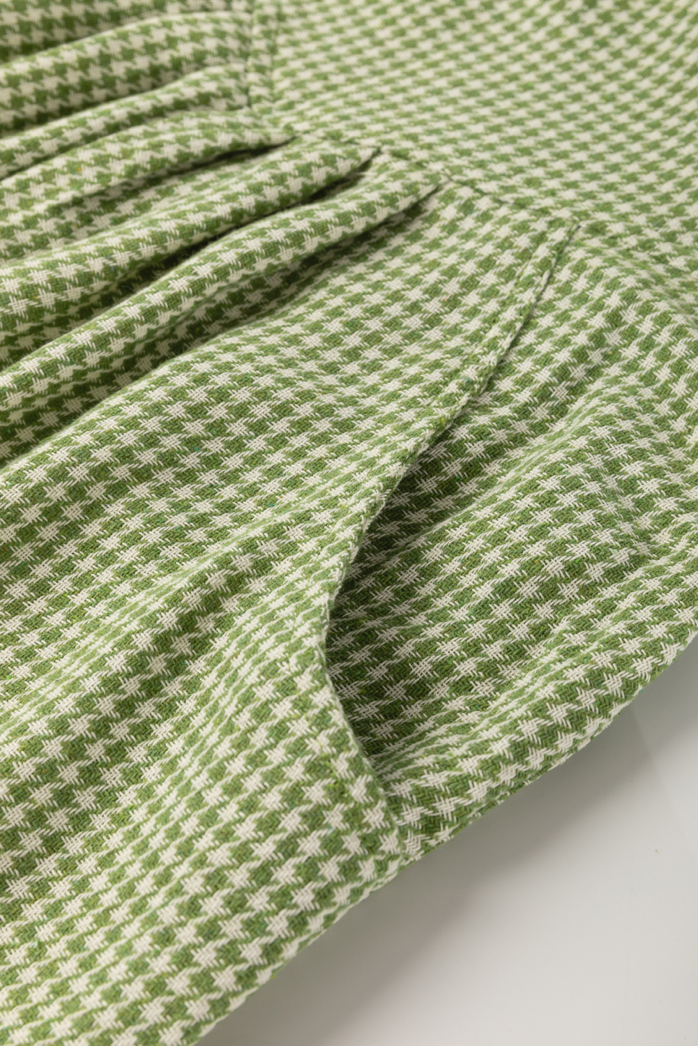 Green Gingham Wide Leg Loose Overall with Pockets - Image 7
