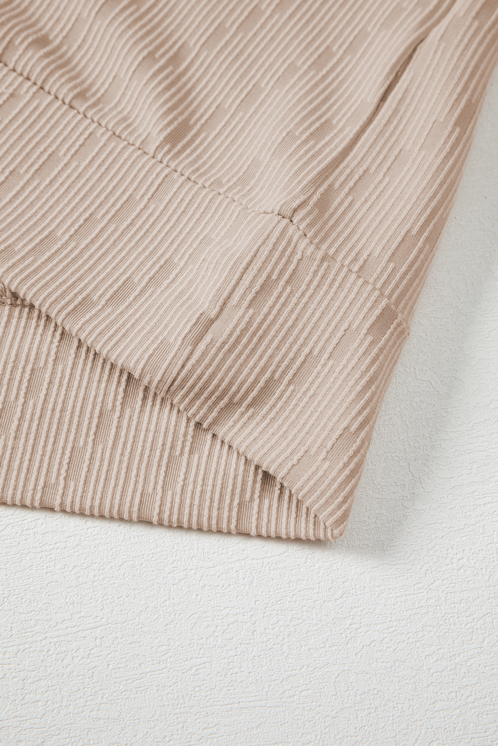 Straw Yellow Solid Color Textured Long Sleeve Top - Image 8