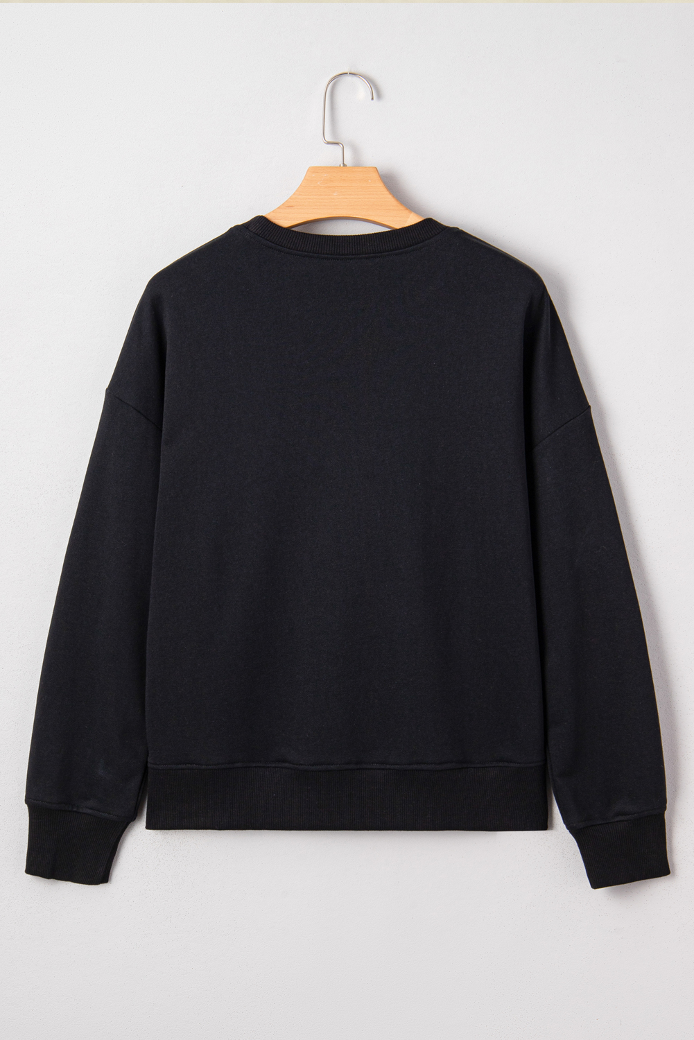 Black Chenille Game Day Graphic Drop Shoulder Sweatshirt - Image 8