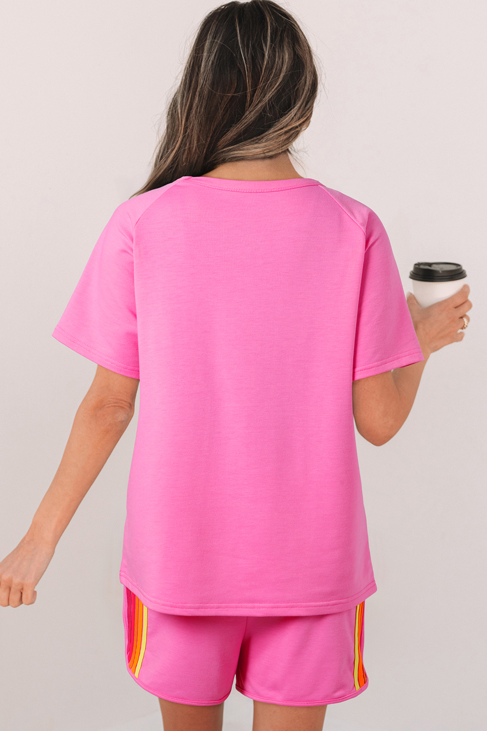 Bonbon Striped Patch Front Casual Tee - Image 2