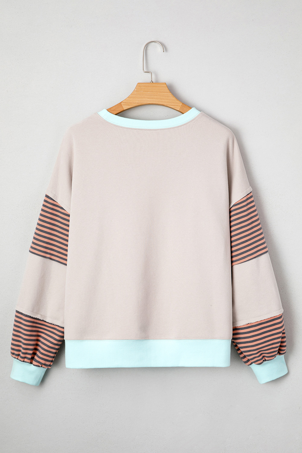 Jet Stream Striped Colorblock Patchwork Drop Shoulder Sweatshirt - Image 6