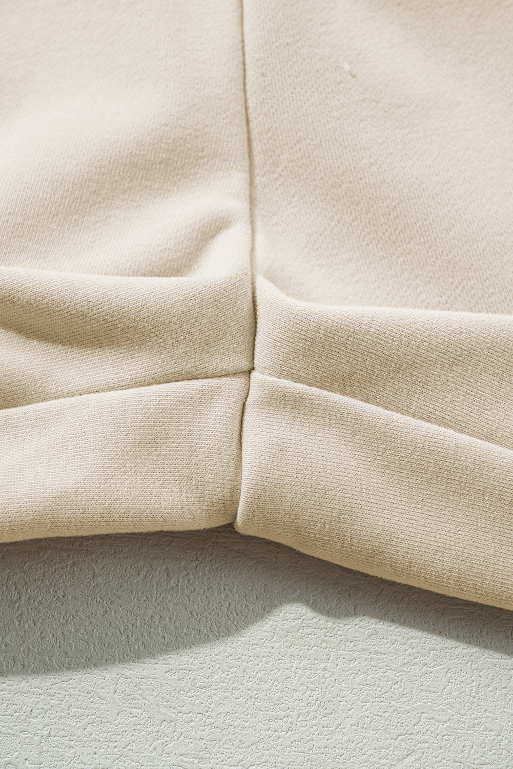 Apricot Loop Drawstring Elastic Waistband Casual Wide Leg Pants - Image 8