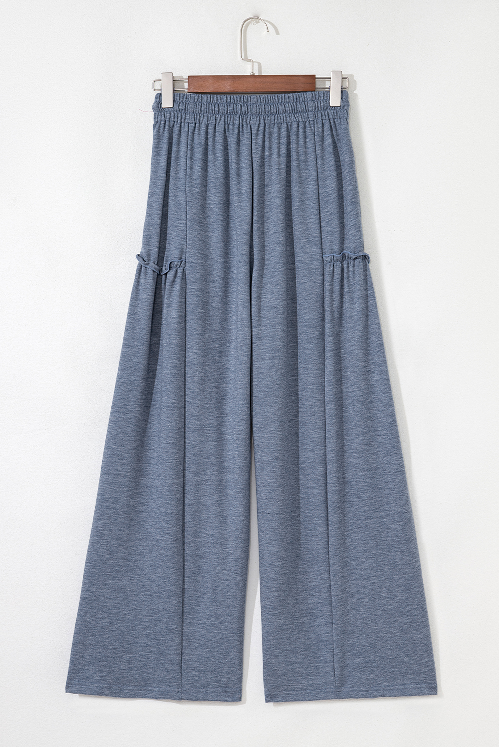 Frilled Detail Wide Leg Drawstring Elastic Waistband Pants - Image 4
