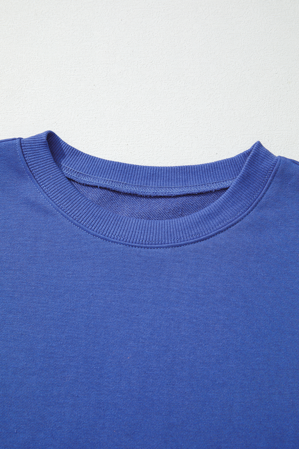 Sky Blue Varsity Striped Detail Drop Shoulder Oversized Sweatshirt - Image 4