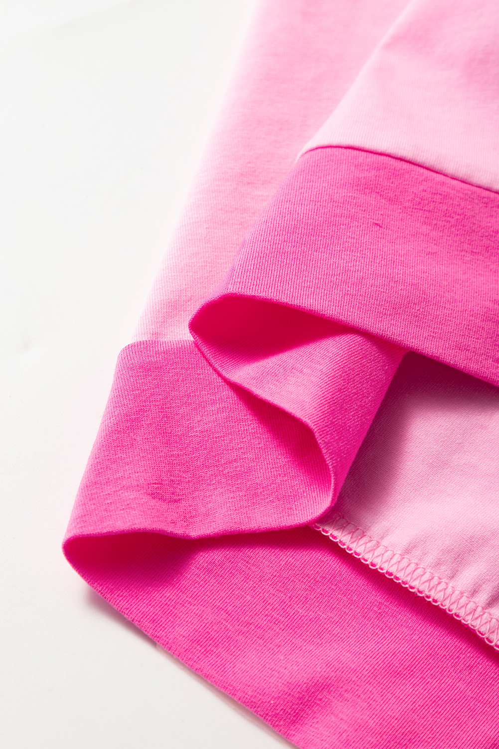 Bright Pink Colorblock Patchwork Short Sleeve Buttons Plus Size Henley Top - Image 8