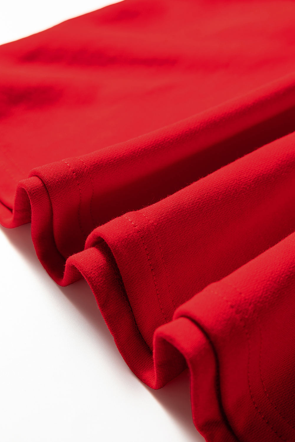 Fiery Red Varsity Contrast Banded Sleeve Shift Sweatshirt Dress - Image 6