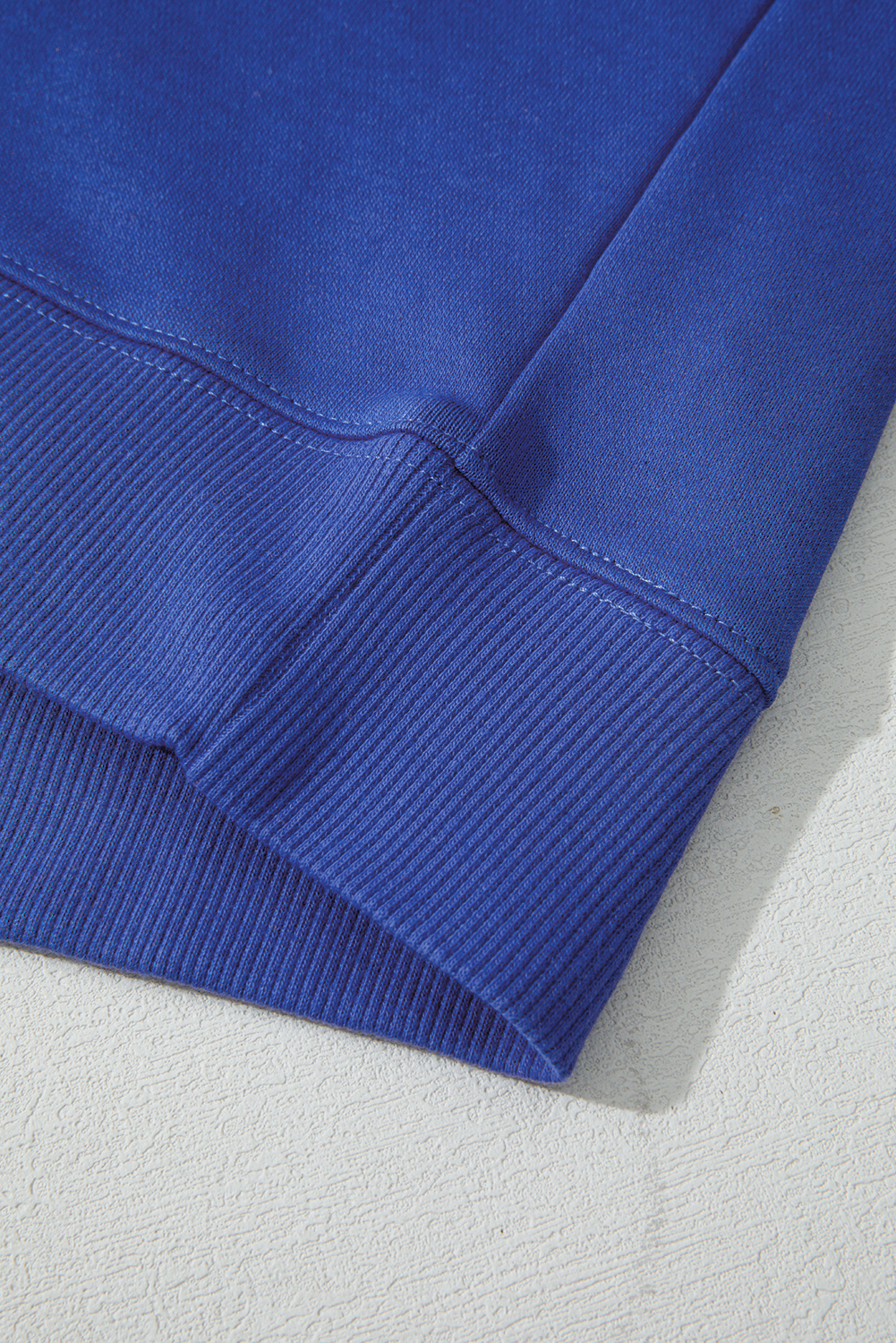 Sky Blue Varsity Striped Detail Drop Shoulder Oversized Sweatshirt - Image 7