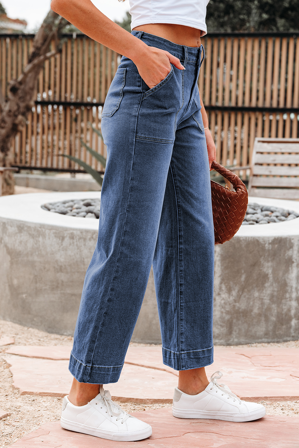 Ashleigh Blue Cropped High Rise Wide Leg Jeans - Image 3