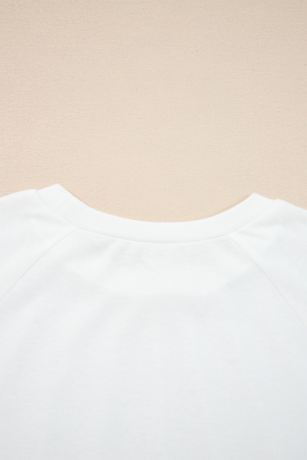 White Solid Color Seam Detail Raglan Long Sleeve Top - Image 8