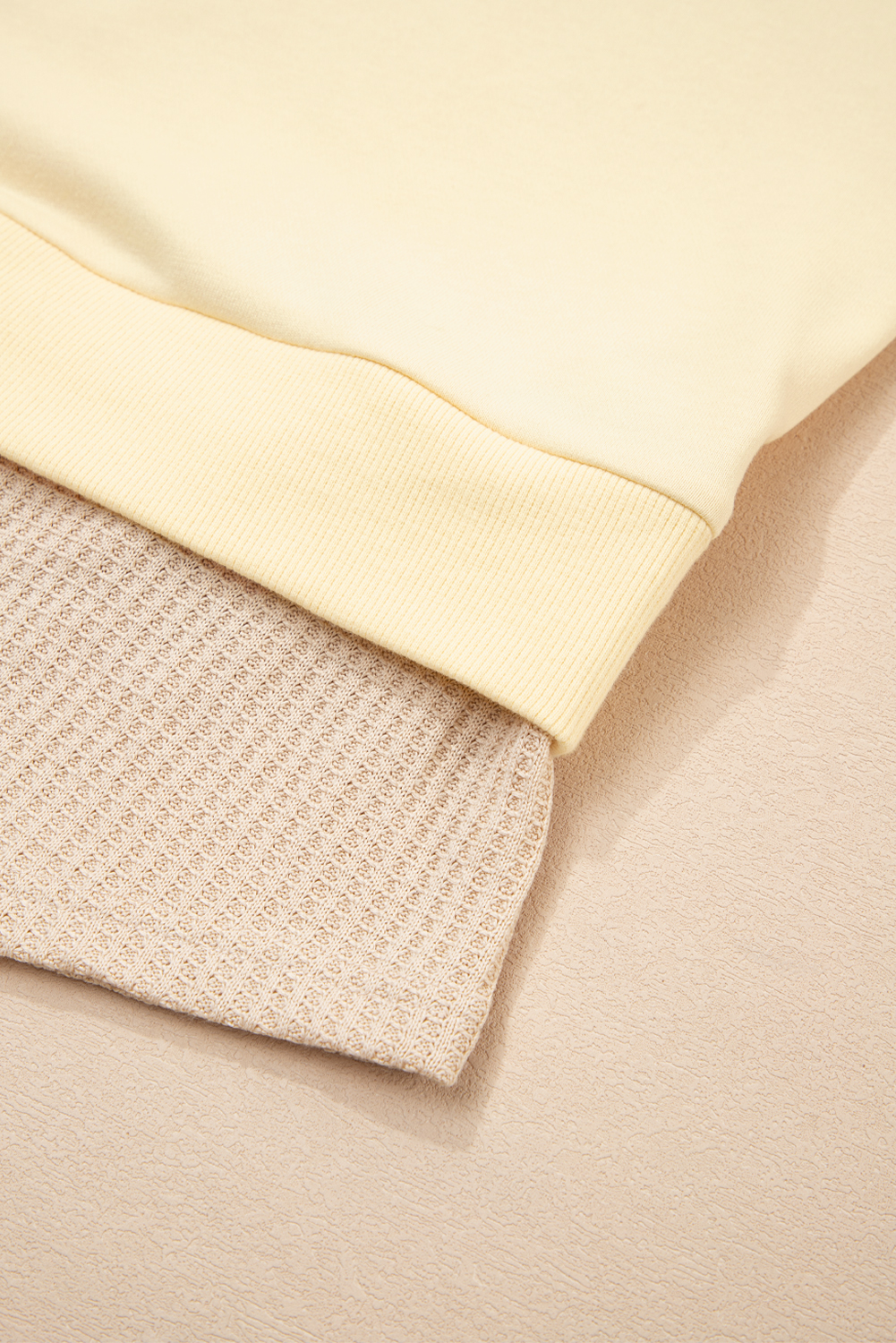 Apricot 2 in 1 Faux Two Piece Patchwork Round Neck Sweatshirt - Image 7