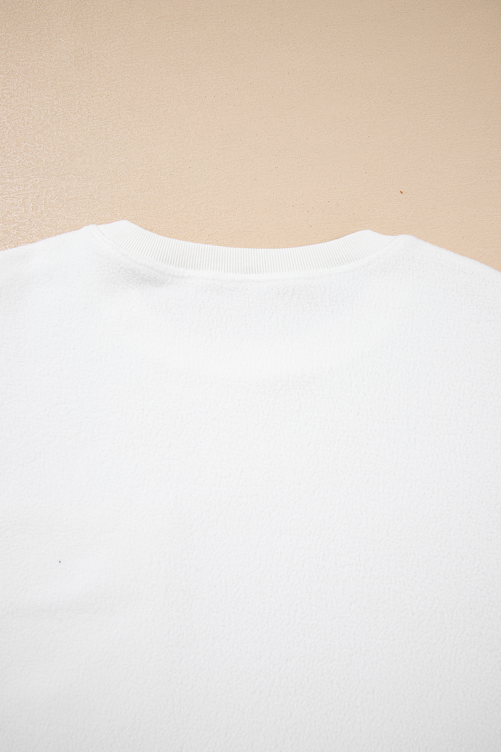 White Exposed Seam Chest Pocket Knit Pullover Sweatshirt - Image 8