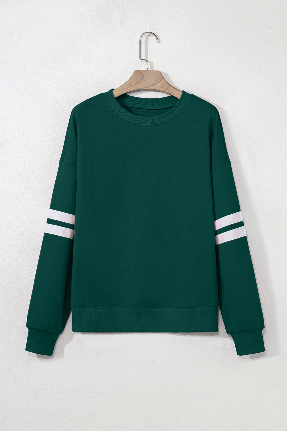 Evergreen Varsity Striped Detail Drop Shoulder Oversized Sweatshirt - Image 8