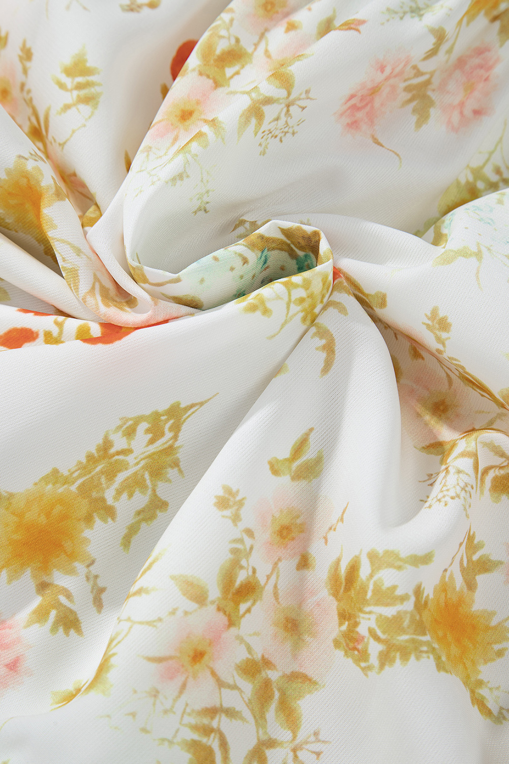 Pink Ric Rac Plaid Floral Print Patchwork Bubble Sleeve Dress - Image 8