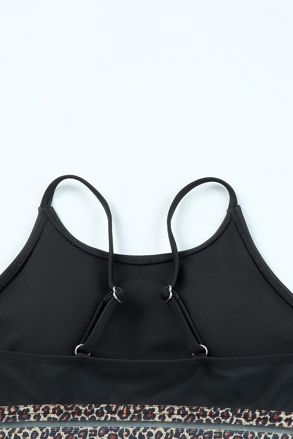 Black Rose Leopard Mesh Trim 2pcs Bikini Swimsuit - Image 7