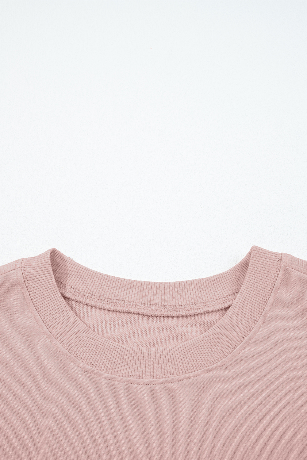 Light Pink Drop Shoulder Puff Sleeve Crop Pullover Drawstring Wide Leg Pants Set - Image 8