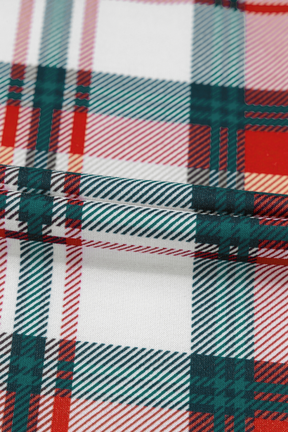 Red Christmas Plaid Print Two Piece Long Sleeve Pajamas Set - Image 7