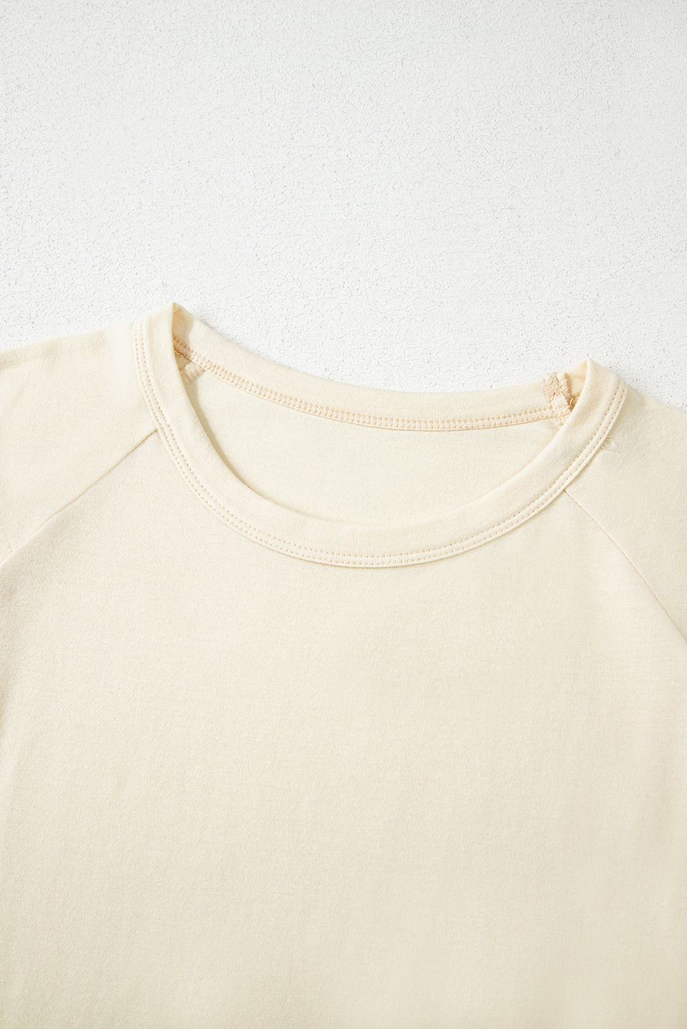 White Color Block Stitched Sleeve Loose T Shirt - Image 6