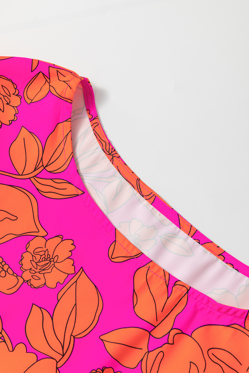 Pink Voluminous Ruffled Sleeve Floral Dress - Image 7