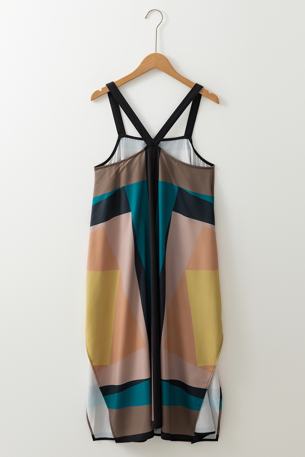 Brown Retro Geometric Printed Y Back Sleeveless Dress - Image 8