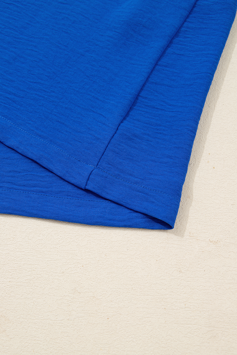 Sky Blue Frilled V Neck Bracelet Sleeve Shift Mini Dress - Image 7