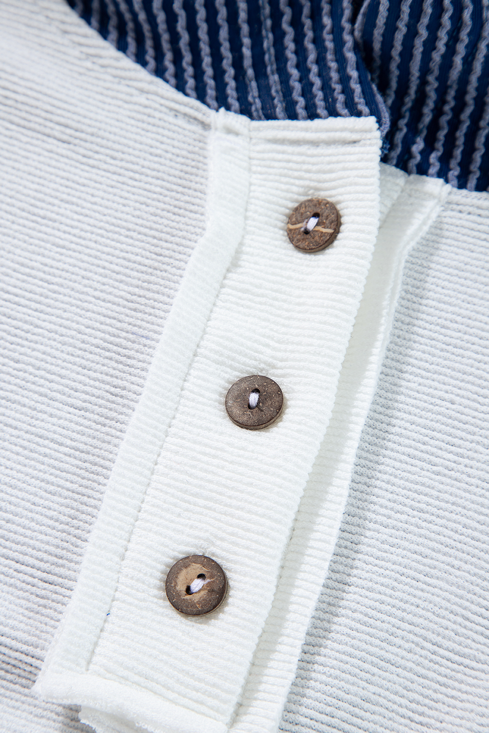 White Corded Colorblock Patch Pocket Drawstring Hooded Top - Image 8