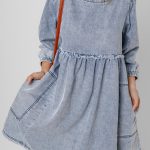 Beau Blue Light Wash High Waist Loose Fit Denim Mini Dress