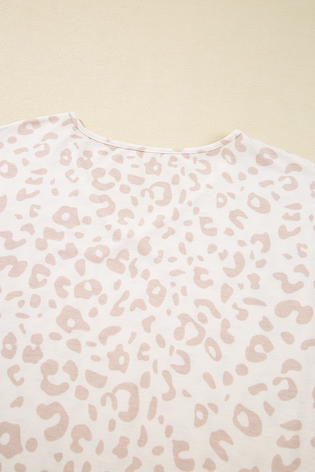 Beige Cheetah V Neck Tee and Pants Lounge Set - Image 8