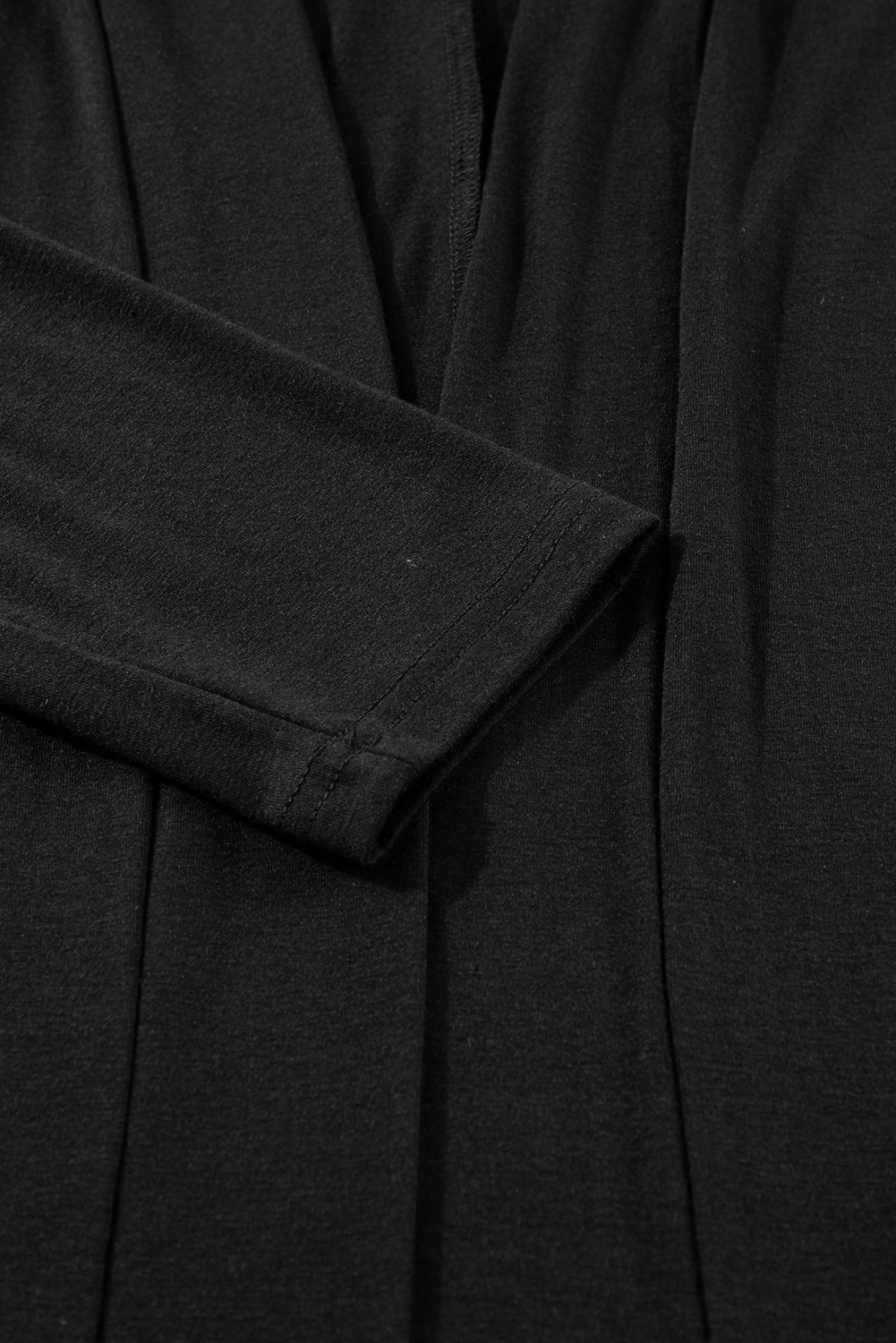 Black Split Long Cardigan and Skinny Pants Lounge Set - Image 7