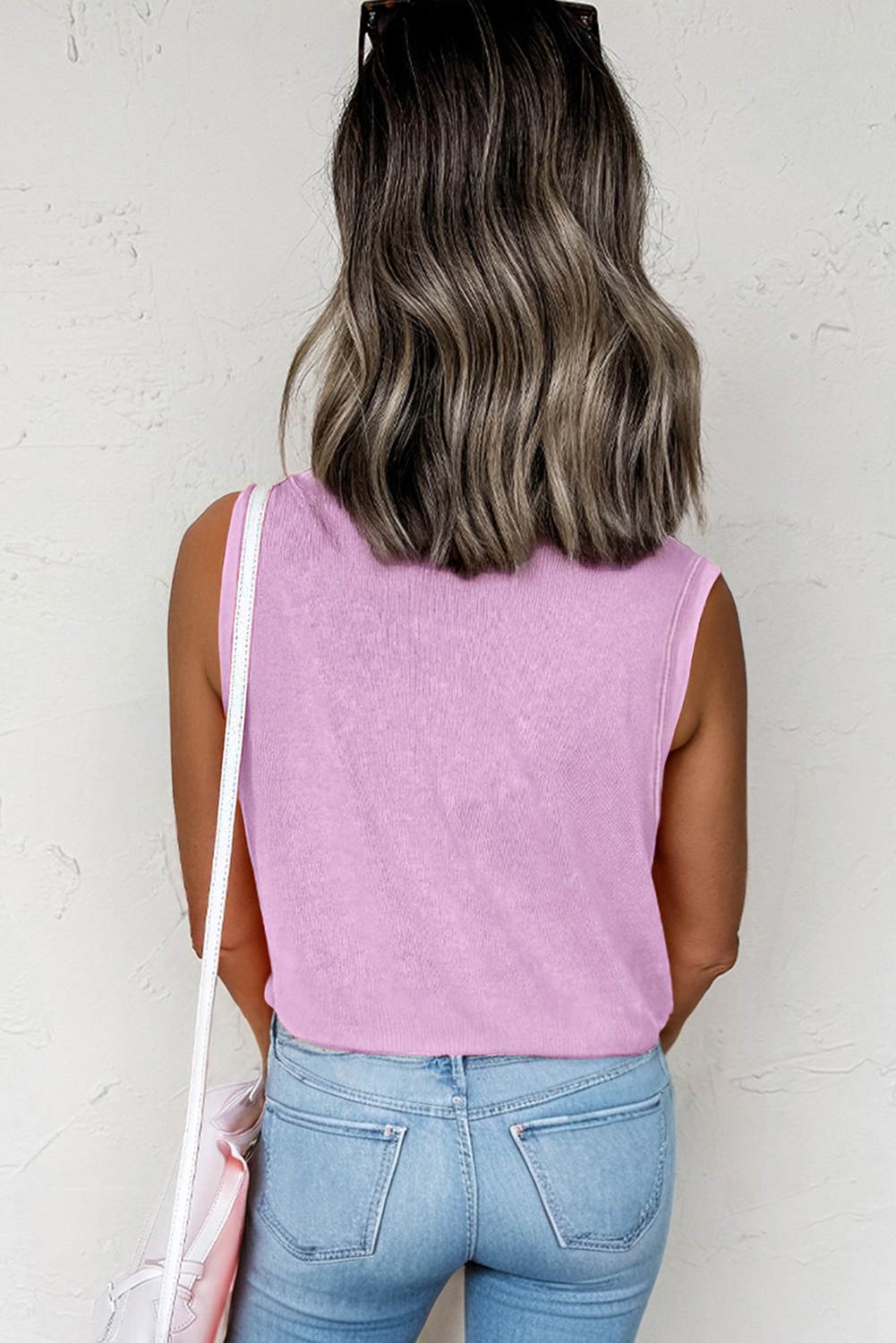 Phalaenopsis Mineral Wash Patched Chest Pocket Casual Tank Top - Image 2