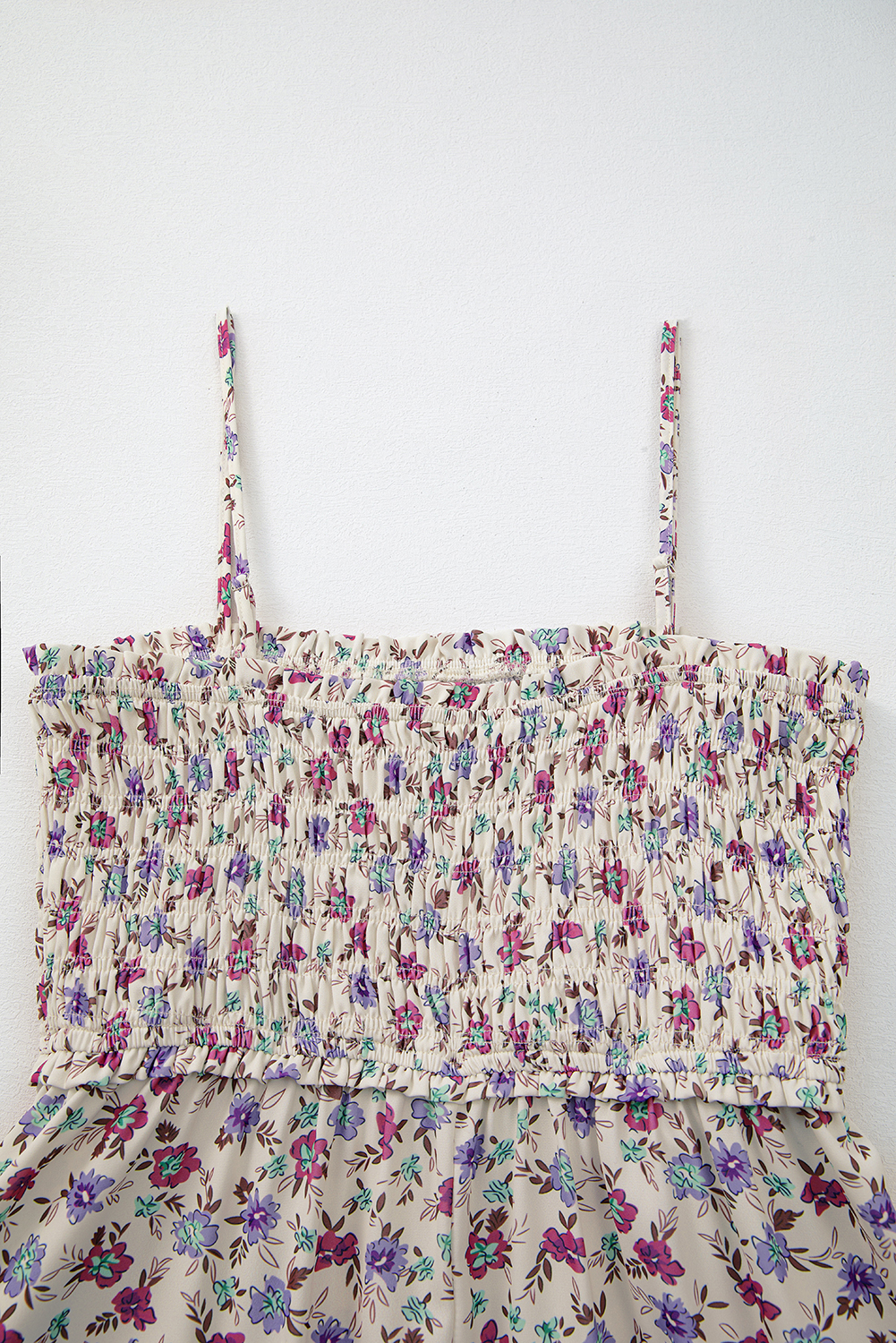 Multicolour Bohemian Ditsy Floral Smocked Fit Flare Sundress - Image 8